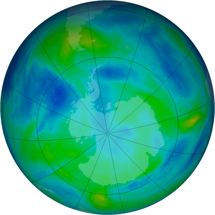 Antarctic ozone map for 07 May 1993